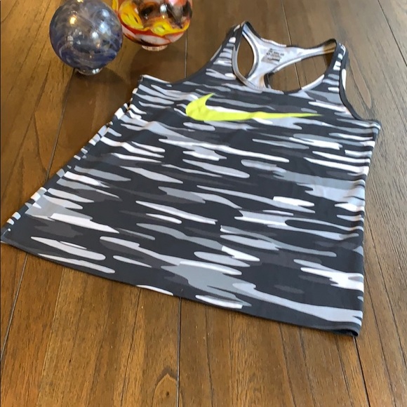 The Nike Tee Camo Print Dri-Fit Racerback Tank - Picture 4 of 7
